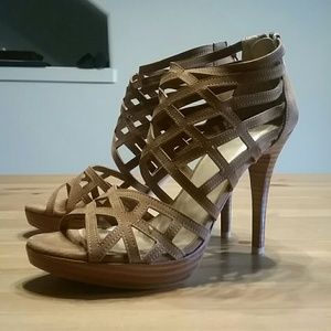 Stuart Weitzman Nubuck Cutout Sandals